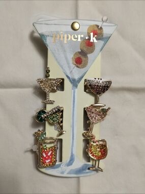 piper•k Cocktail Rhinestone Mini Hair Claw Set - Set Of 6